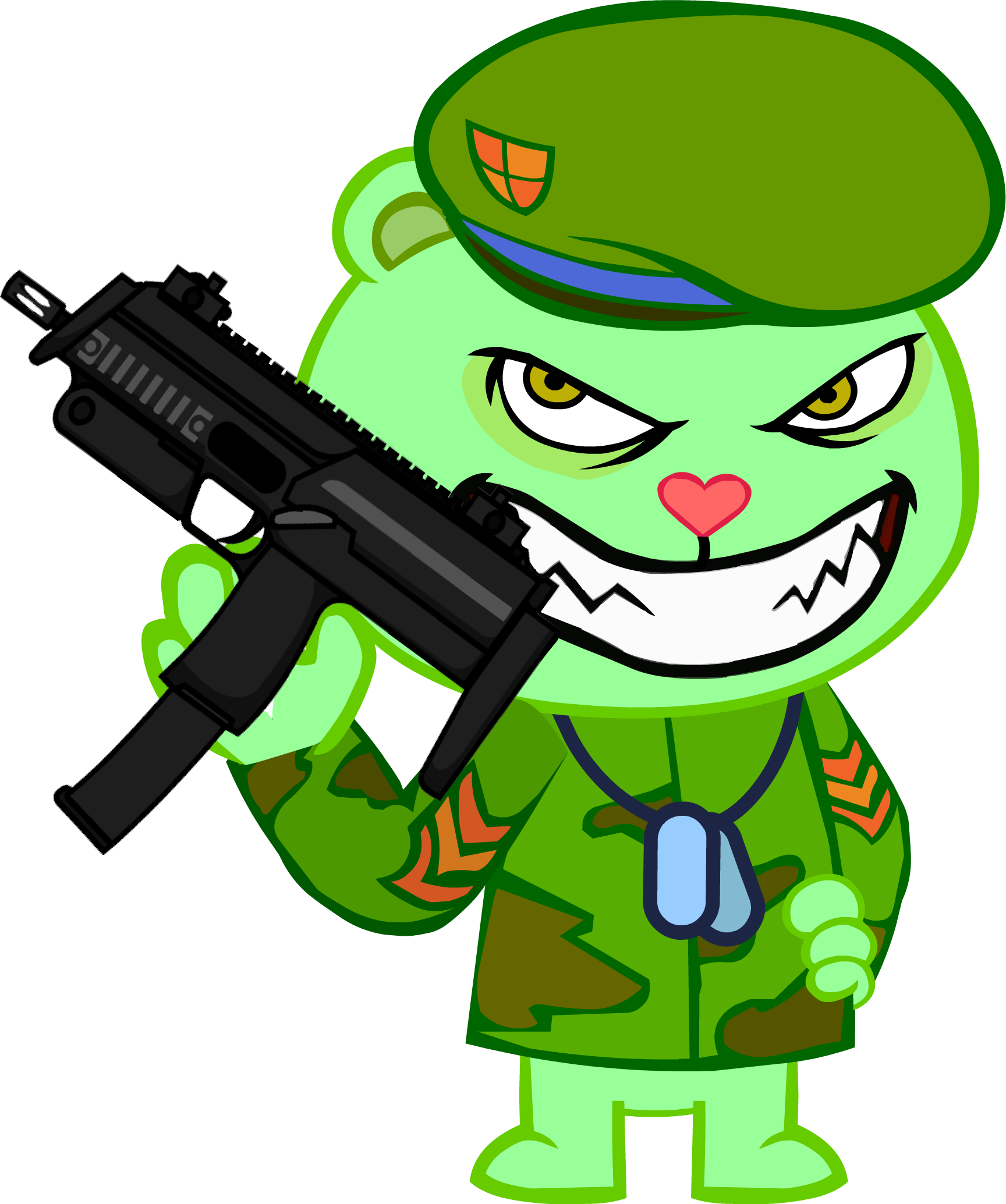 Full Resolution - Happy Tree Friends Flippy Png (1728x2069)