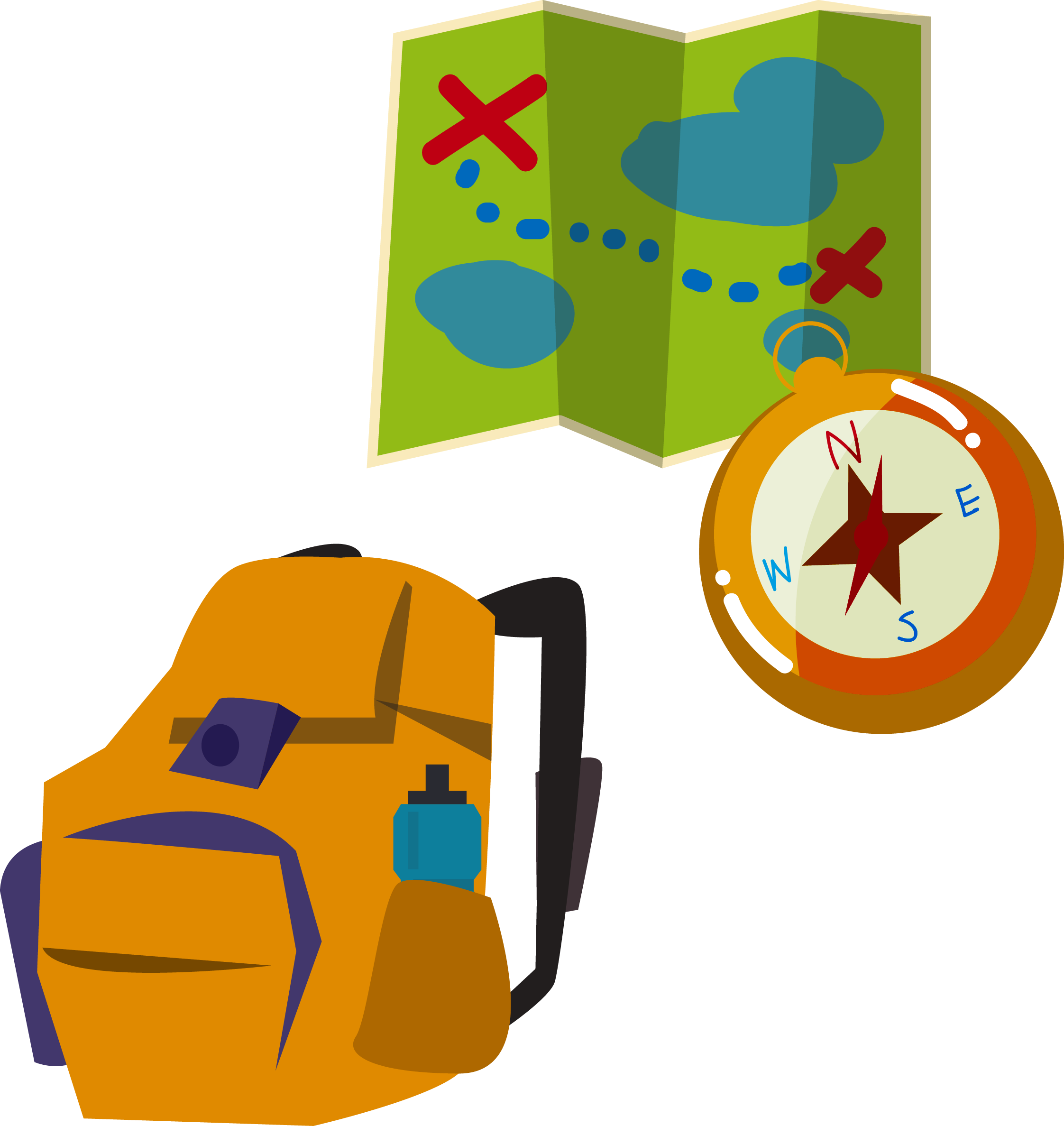 Map Compass Backpack - Map Compass Backpack (2244x2374)