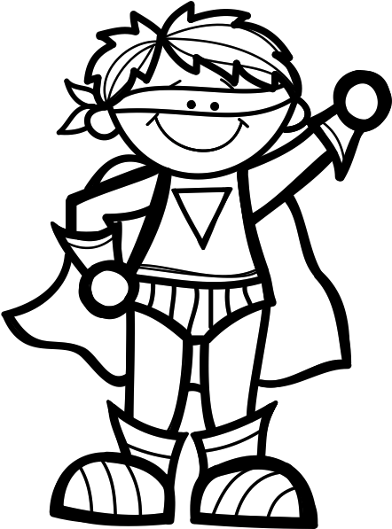 Superhero Boy 1 Bw - If I Were A Superhero Writing Prompt (508x701)