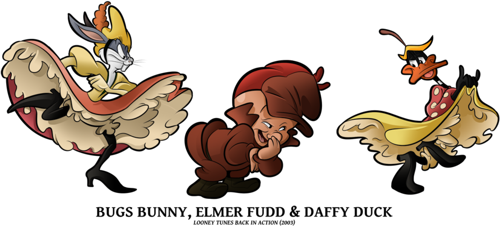 Daffy, Bugs N Elmer By Boscoloandrea - Deviant Art Looney Tunes 2003 (1024x470)