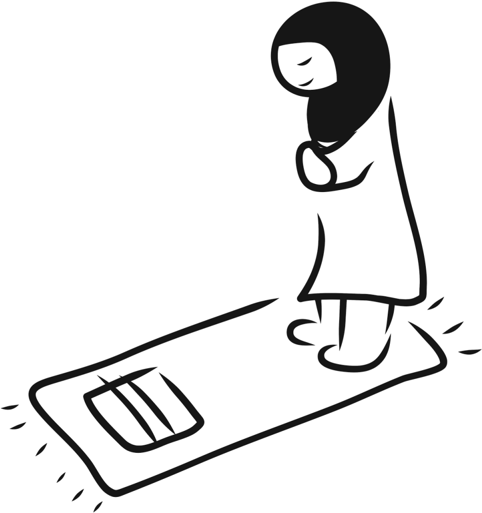 Are The Prayer Positions Different For Women Than Men - Muslim Praying Drawing (1024x1024)