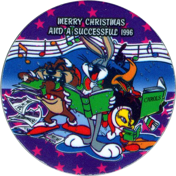 Flippos > Christmas 10 Taz, Bugs Bunny, Daffy Duck - Label (600x600)