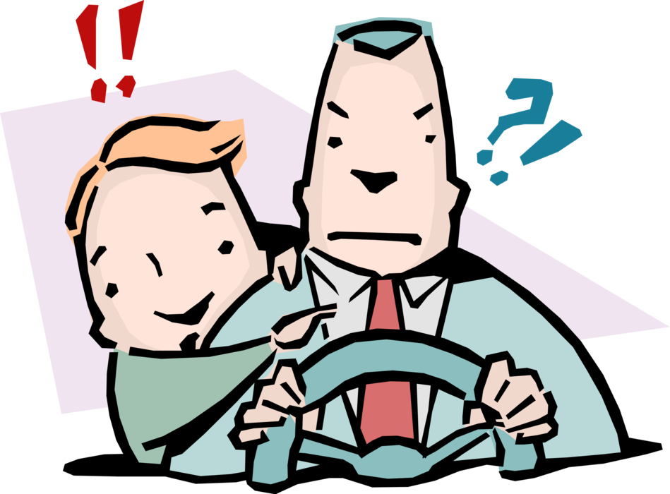 Vector Illustration Of Back Seat Motorist Driver Idiom - Backseat Driver (949x700)