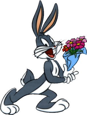 Psd - Bugs Bunny With Flowers (305x400)