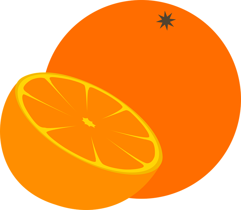 Clipart Orange Tick - 卡通 橙 (825x720)