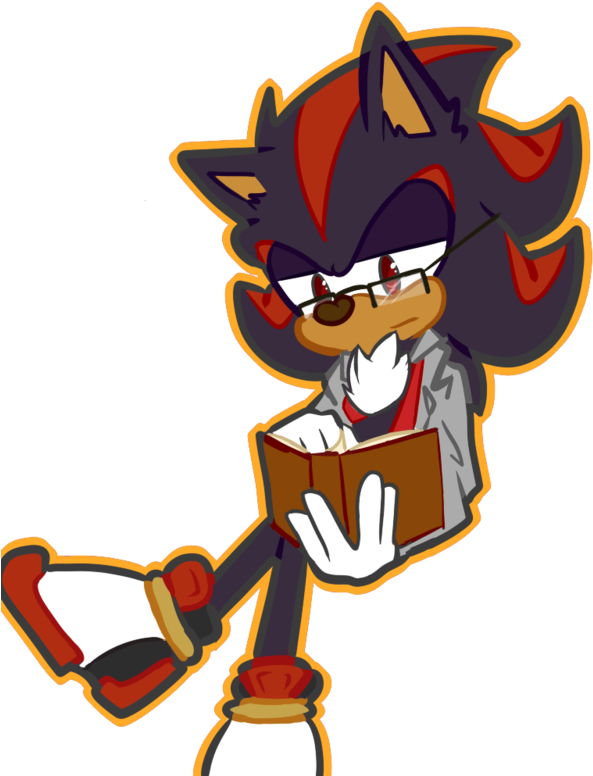 Shadow Reading A Book By Halfway To Insanity - Shadow The Hedgehog Reading (600x800)