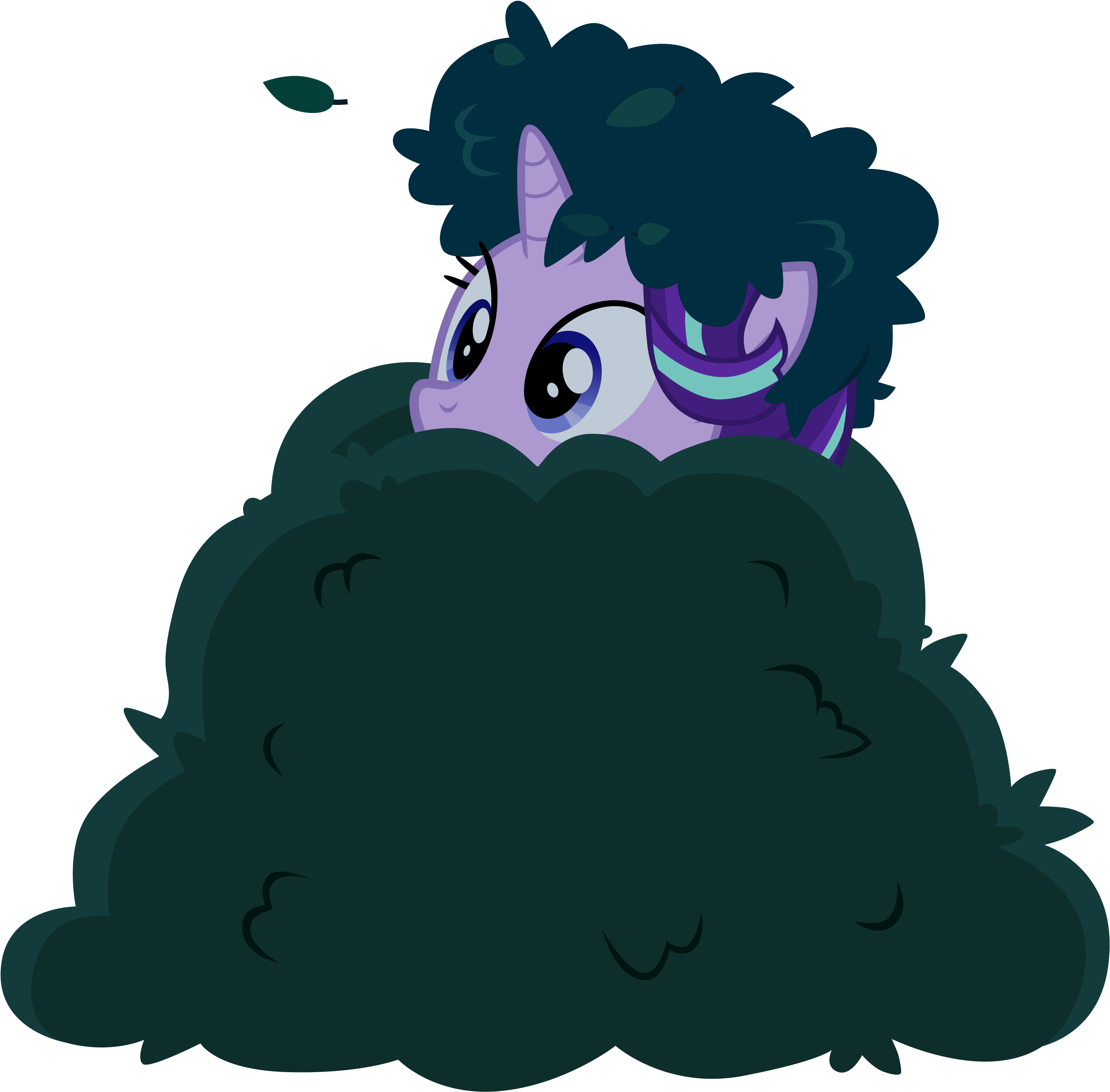Sol-republica, Bush, Hiding, Safe, Simple Background, - Starlight Glimmer Vector (3000x3000)
