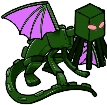 Cthulhu Mob - Minecraft Ender Dragon Drawn (386x405)