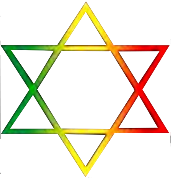 Rastas Clipart Star - Star Of David Rastafari (555x576)