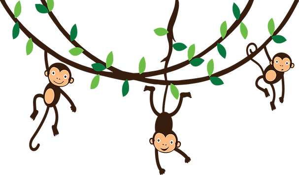 At Little Monkeys We Encourage Participation From Parents - Tree Hanging Monkey Clip Art (607x356)