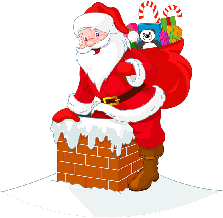 Santa Claus Chimney Fireplace Clip Art - Santa Claus Chimney Fireplace Clip Art (795x776)