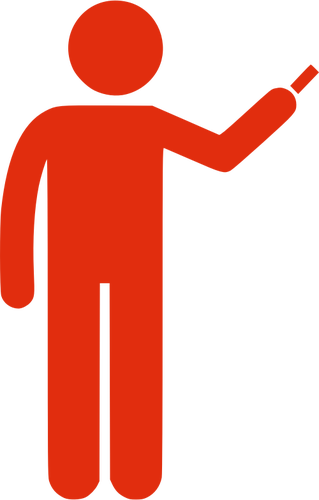 Silhouette Vector Graphics Of Teacher - Teacher Icon Red (319x500)
