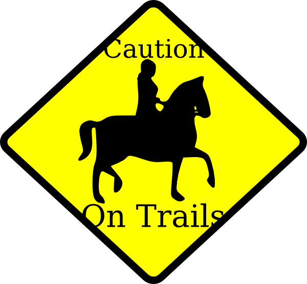 Caution Horse On Trails Clip Art At Clker - Caution This Is Sparta (600x555)