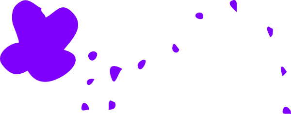 Purple Bee W Trail Clipart - Clip Art (600x235)