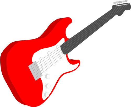 Red Electric Guitar Vector Graphics - Electric Guitar Clipart (500x409)