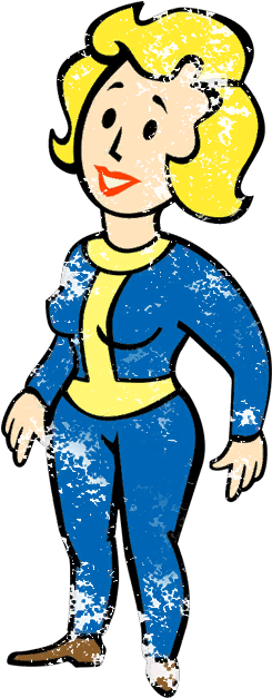Fallout Clipart Perk Art - Vault Boy And Vault Girl (304x651)
