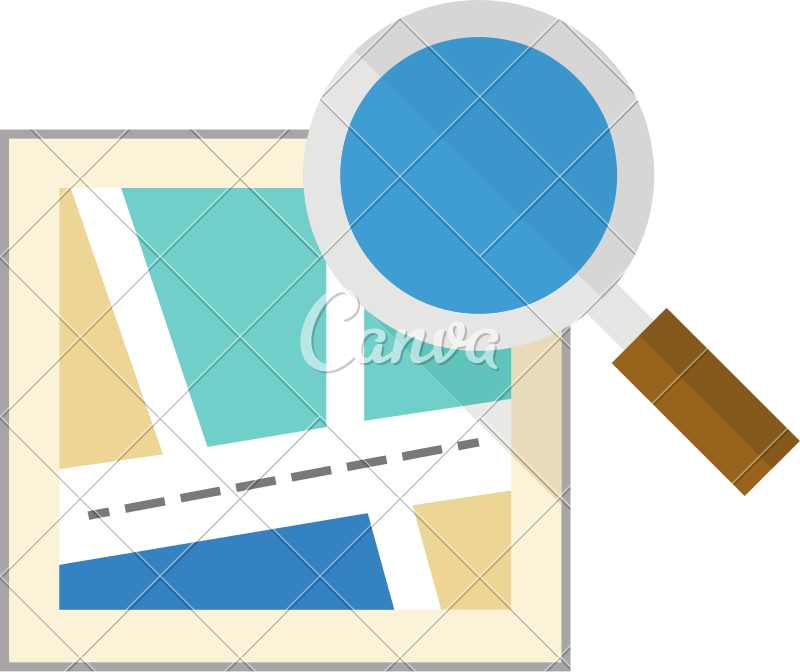 Flat Icon Road Map - Illustration (800x672)