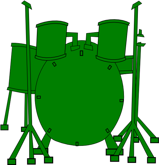 Green Drums Clip Art - Drums Clip Art (546x595)