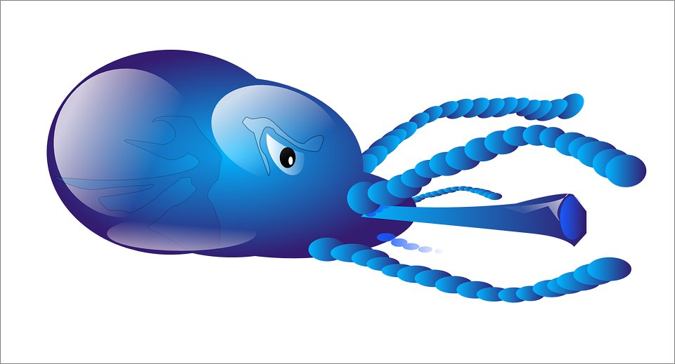 Squid Clipart Sea Monster - Amoeba Cartoon (960x519)
