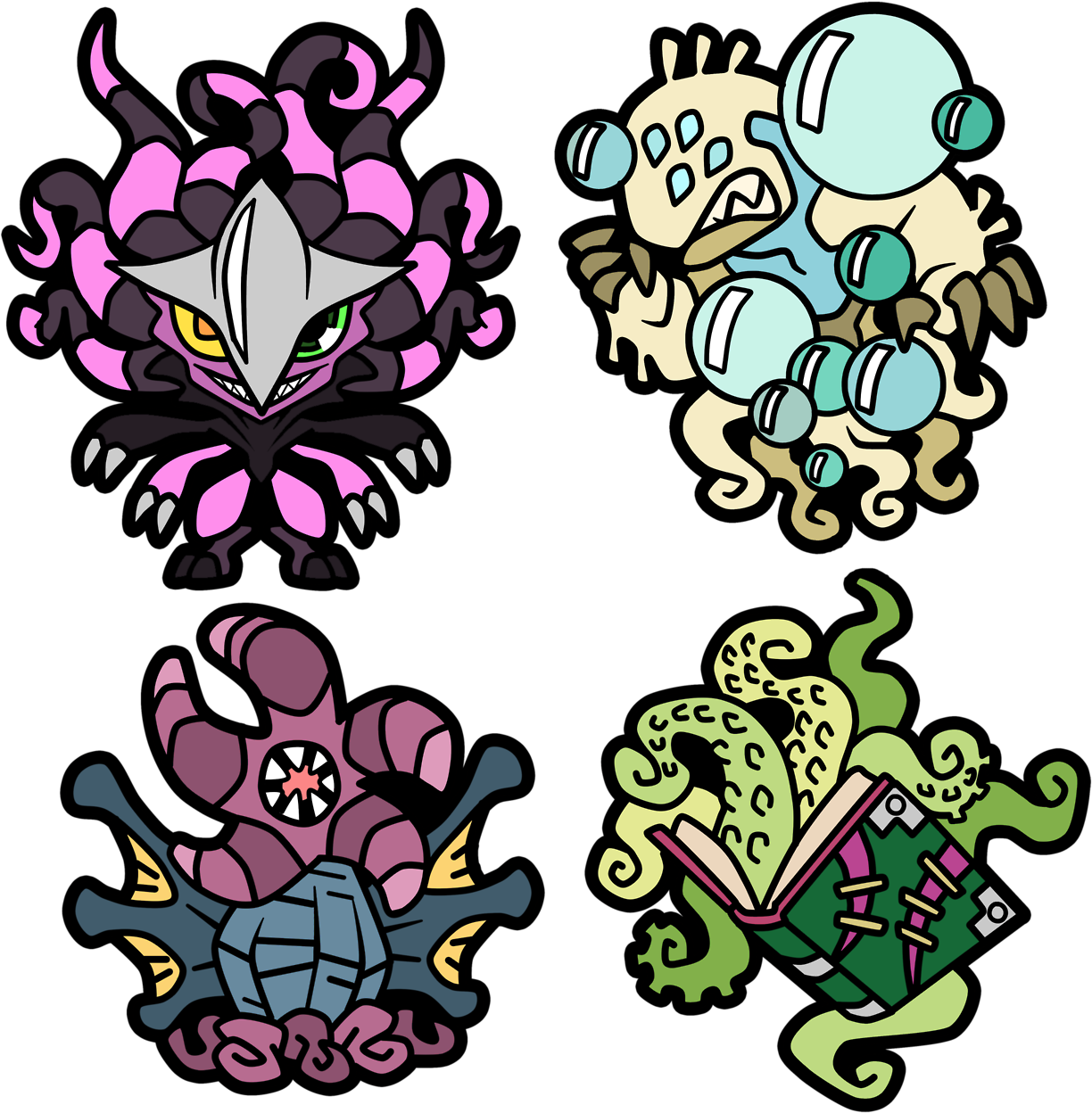 Malakiart Tiny Lovecraftian Keychain Designs <3 - Malakiart Tiny Lovecraftian Keychain Designs <3 (1280x1276)