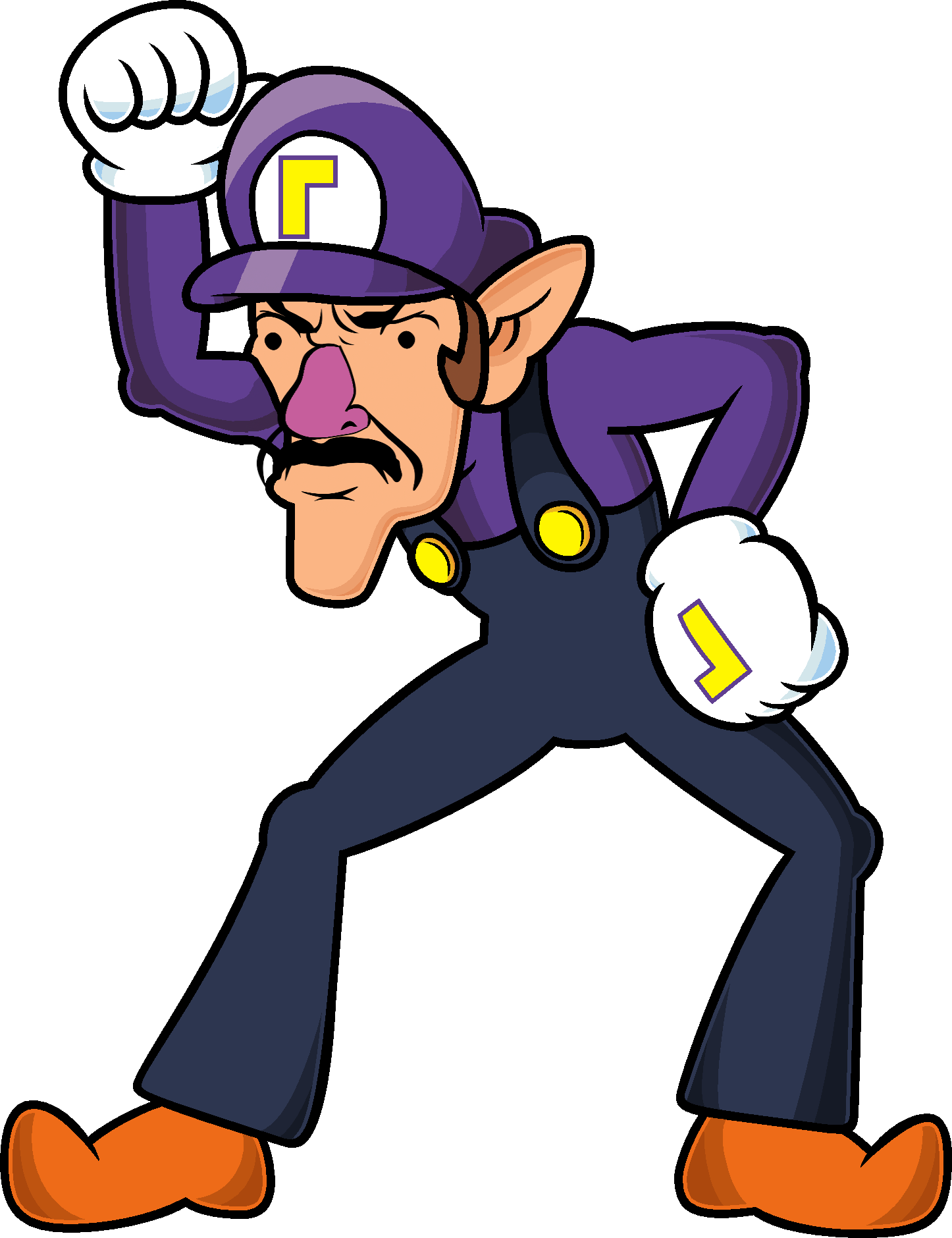 Luigi's Mansion Mario Kart 8 Mario Vertebrate Clip - Waluigi Png (1446x1880)