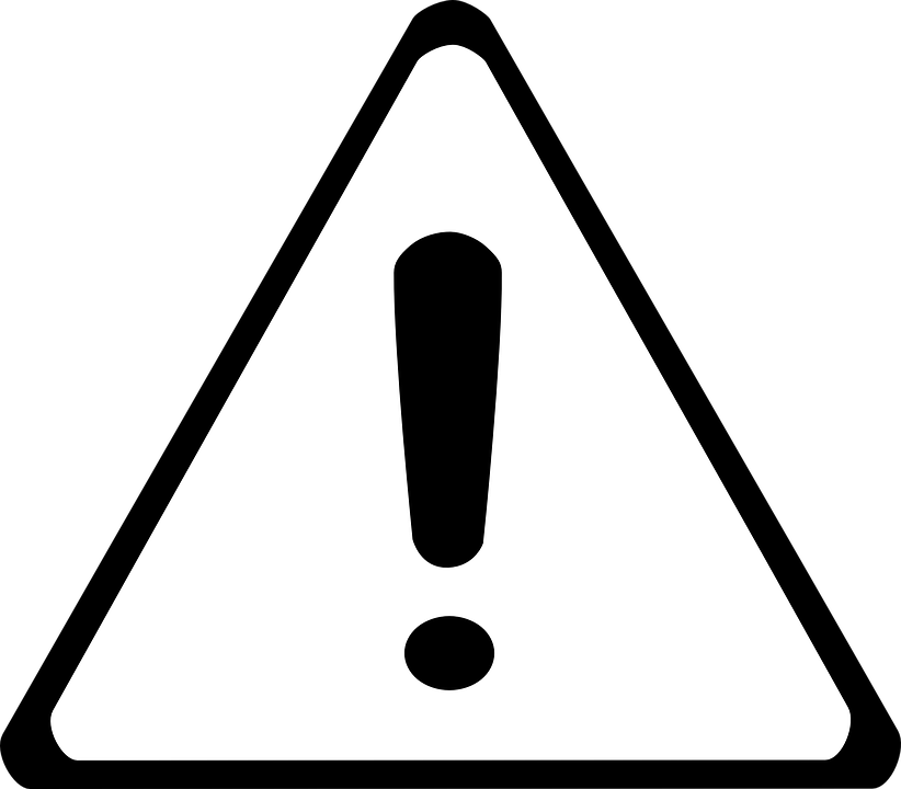 Caution Sign Black And White (822x720)