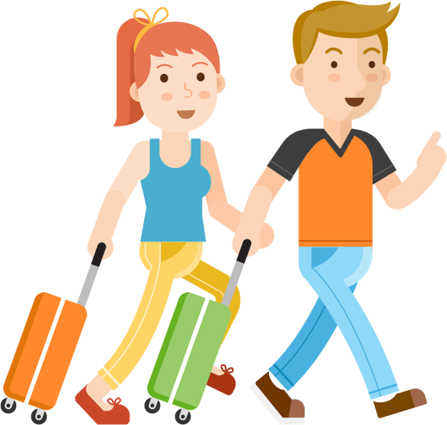 Aus Logo - Man And Woman Traveling (650x620)
