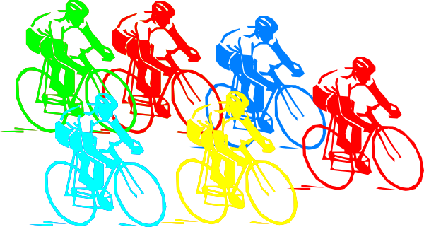 Cyclist Square Sticker 3" X 3" (600x321)