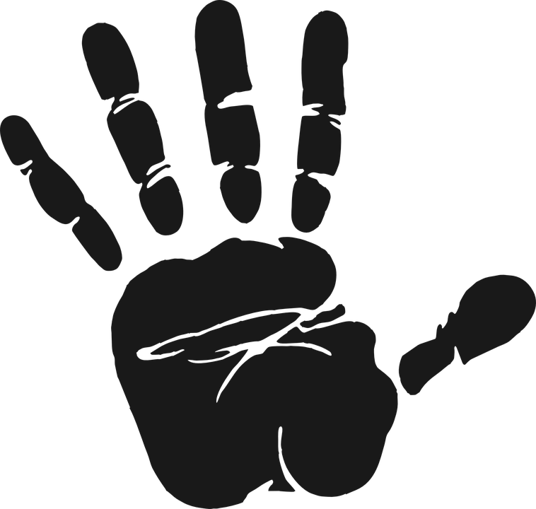 Hand-307728 960 720 - Handprint Clipart Black And White (758x720)