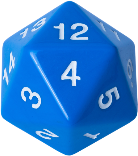 D20 Countdown Die 55 Mm - 20-zijdige Dobbelsteen - 55mm Blauw (600x600)