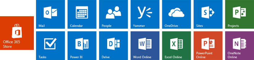 Office 365 Houses Following Apps - Office365 App Logos Png (825x196)