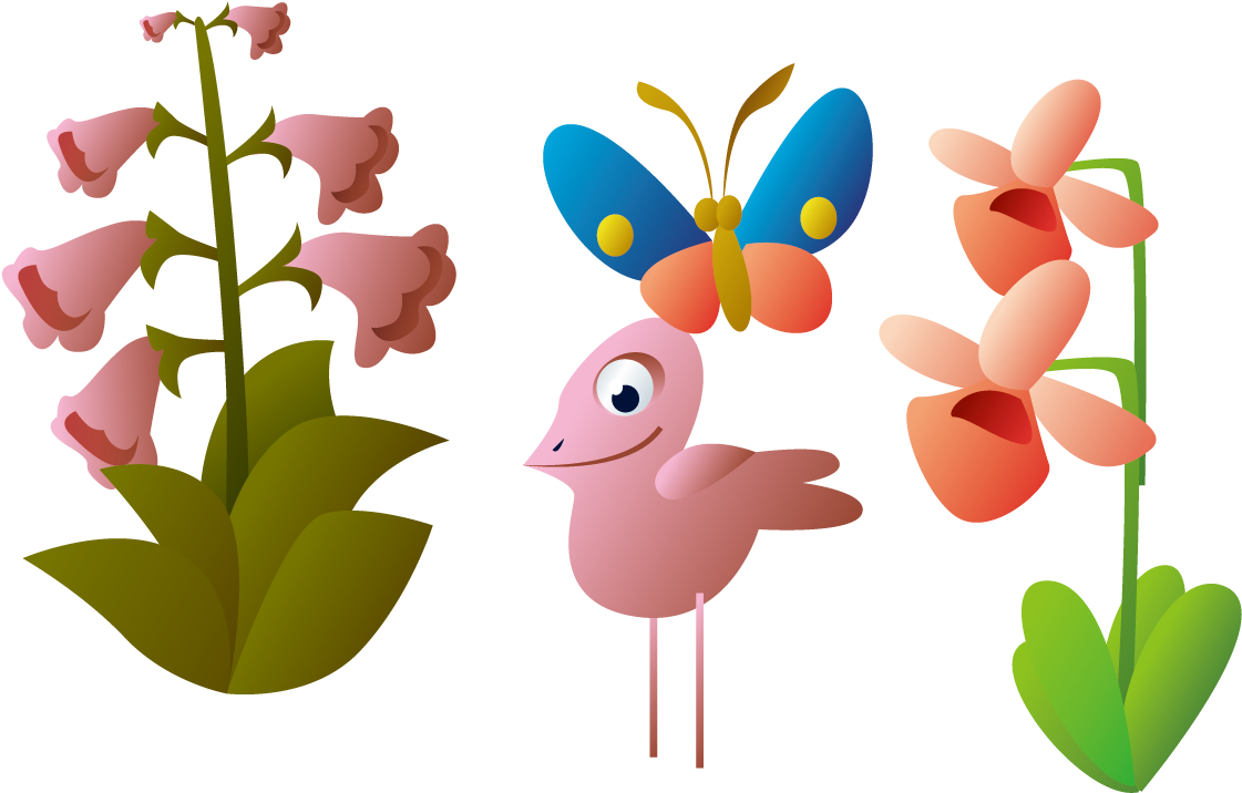 Pink Bell Flowers And Birds 1240*984 Transprent Png - Pink Bell Flowers And Birds 1240*984 Transprent Png (1240x984)