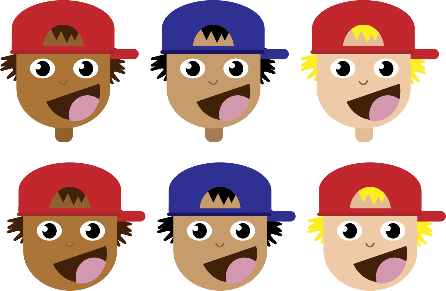 Clipart - Boys With Cap Clipart (1503x980)