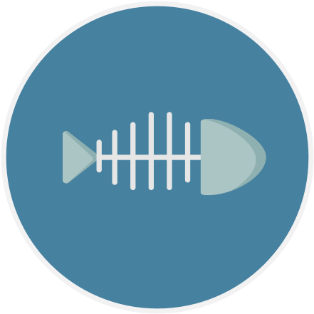 Bone, Dice, Fish Icon, Fish Character - Circle (512x512)