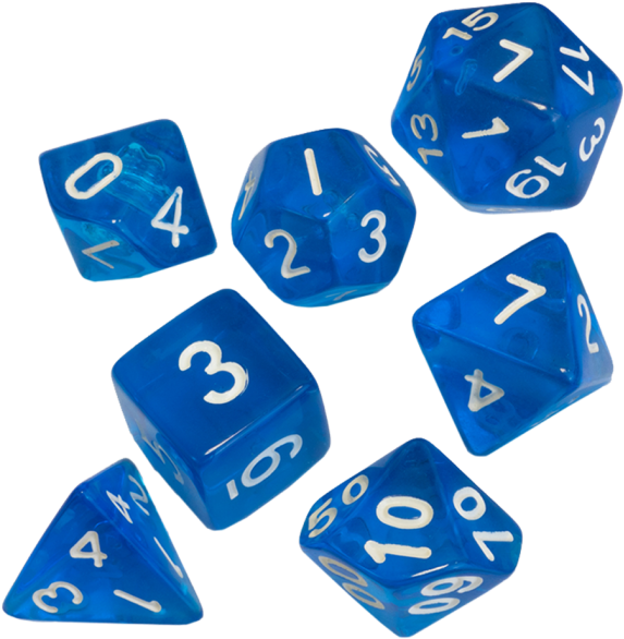 16mm Role Playing Dice Set - Blackfire Dice - 16mm Role Playing Dice Set - Crystal (600x600)