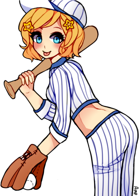 Baseball Girl By Amphany - Cartoon (600x780)