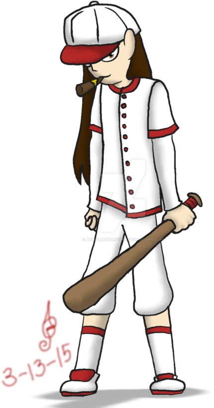 Baseball Girl By Atigoldenpanther - Cartoon (937x852)