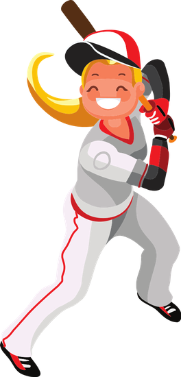 Baseball Girl Mascot Poster - Fille Baseball (264x550)
