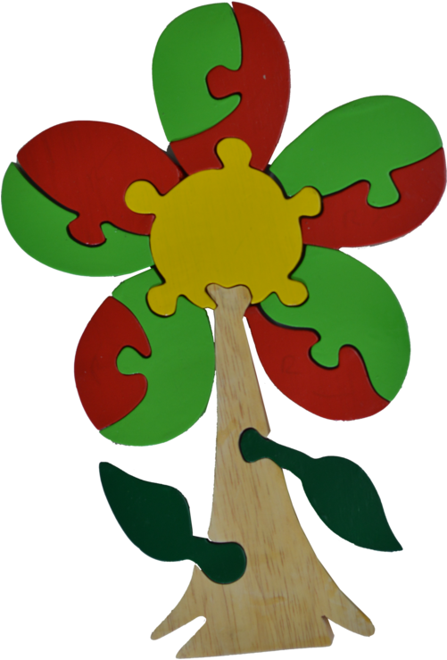 Red Fish Flower Puzzle - Red Fish Flower Puzzle (500x835)