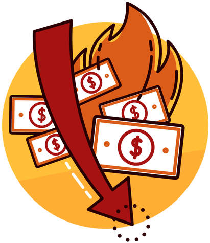 Money Burn Rate Icon - Burn Money Png (512x512)