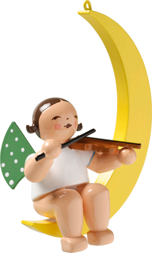 Angel On The Moon With Violin - Wendt & Kühn Engel Mit Geige Im Mond (300x500)