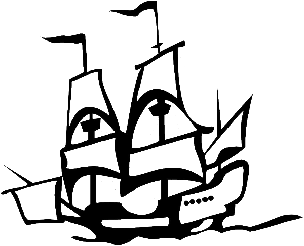 Columbus Ship In Graphic On Columbus Day Coloring Page - Graphic Of A Ship (600x486)