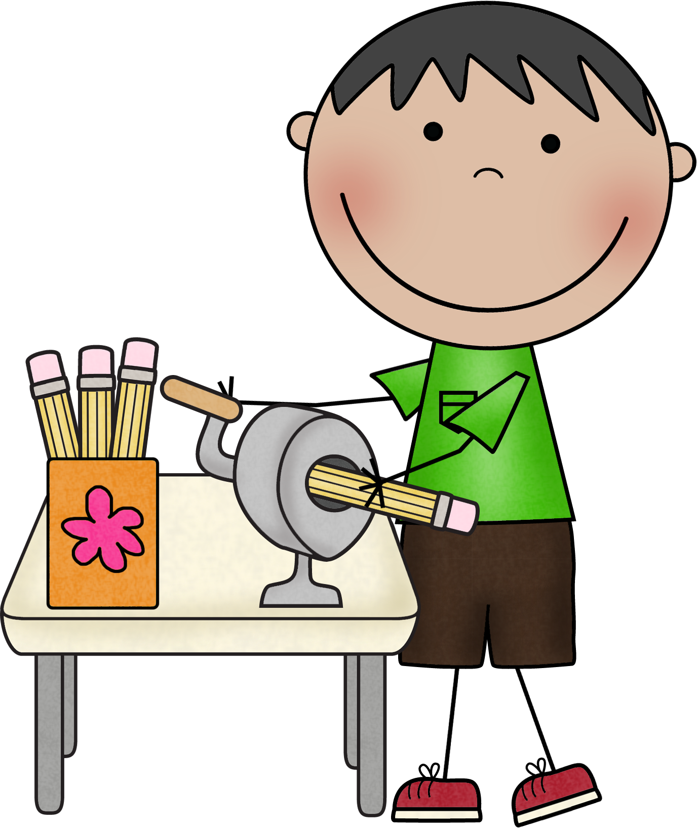 Clipart Of Jobs, Assistant And Classroom - Clip Art Sharpen Pencils (1376x1636)