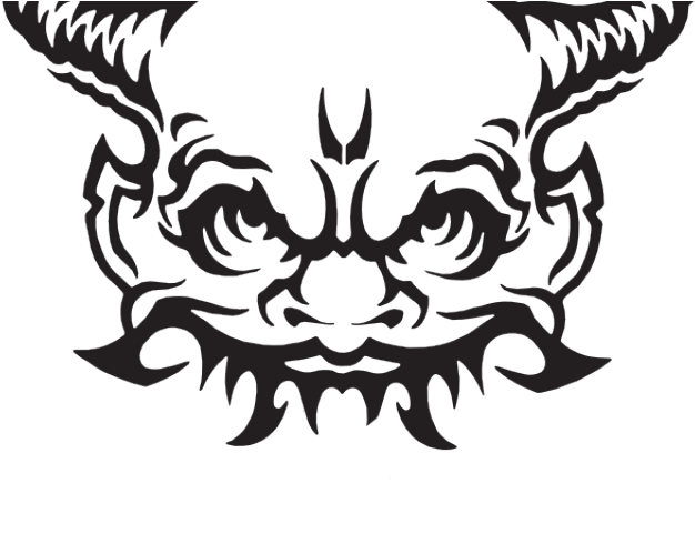Demon Clipart Line Art - Devil Face Png (640x480)