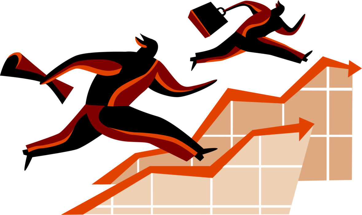 Vector Illustration Of Business Competitors In Running - Graphic Design (1179x700)