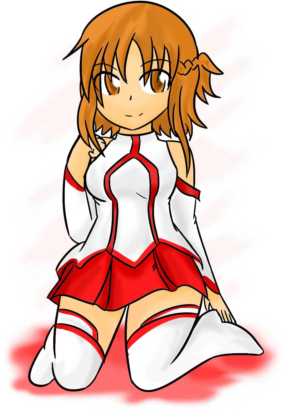 Short Haired Sweetheart By Xero-j - Asuna Short Hair (975x1524)