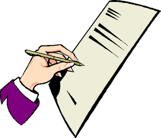 It's Official - Contract Signing Cartoon Png (563x480)