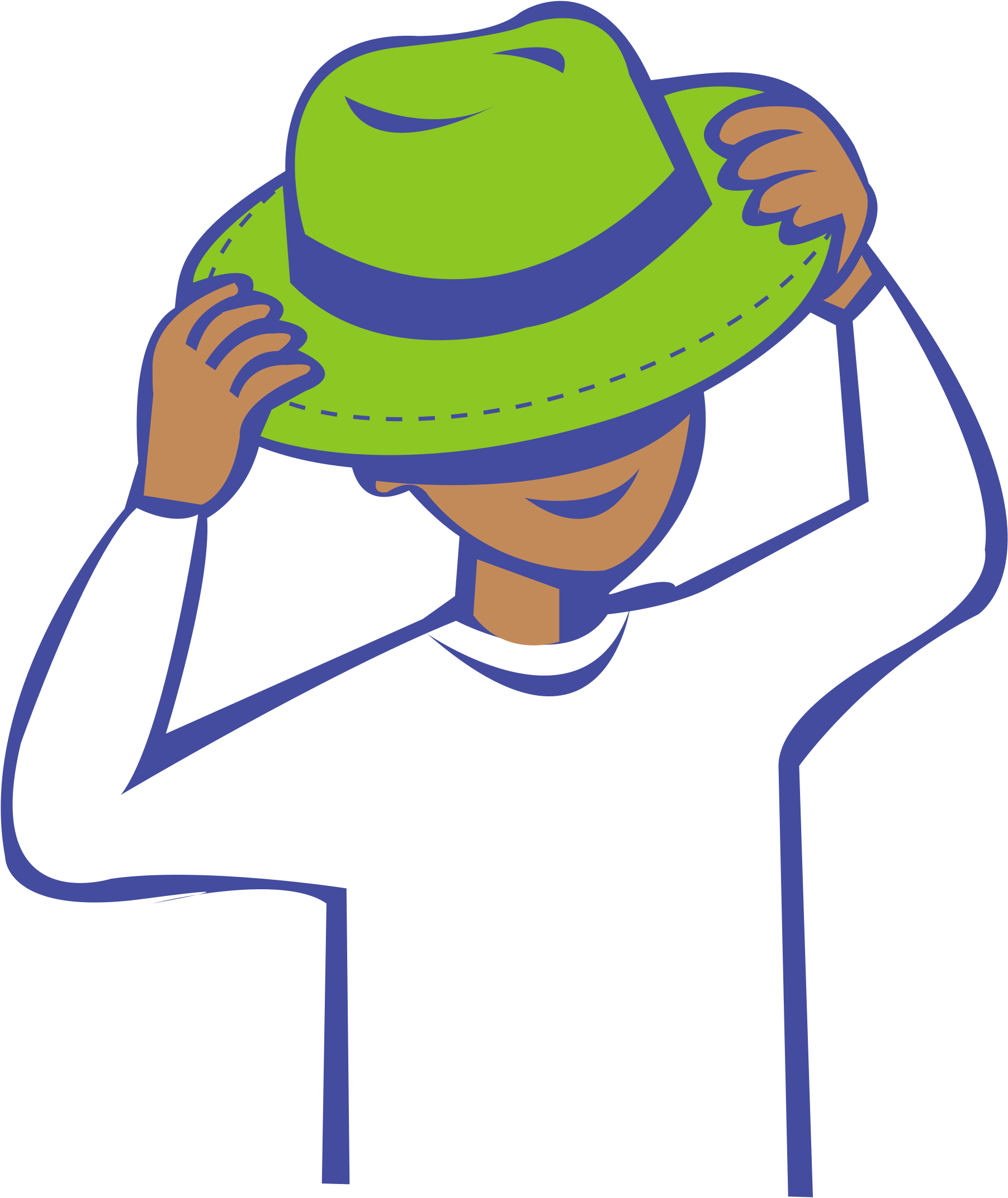 Clipart Put On Hat - Clipart Put On Hat (1855x2400)