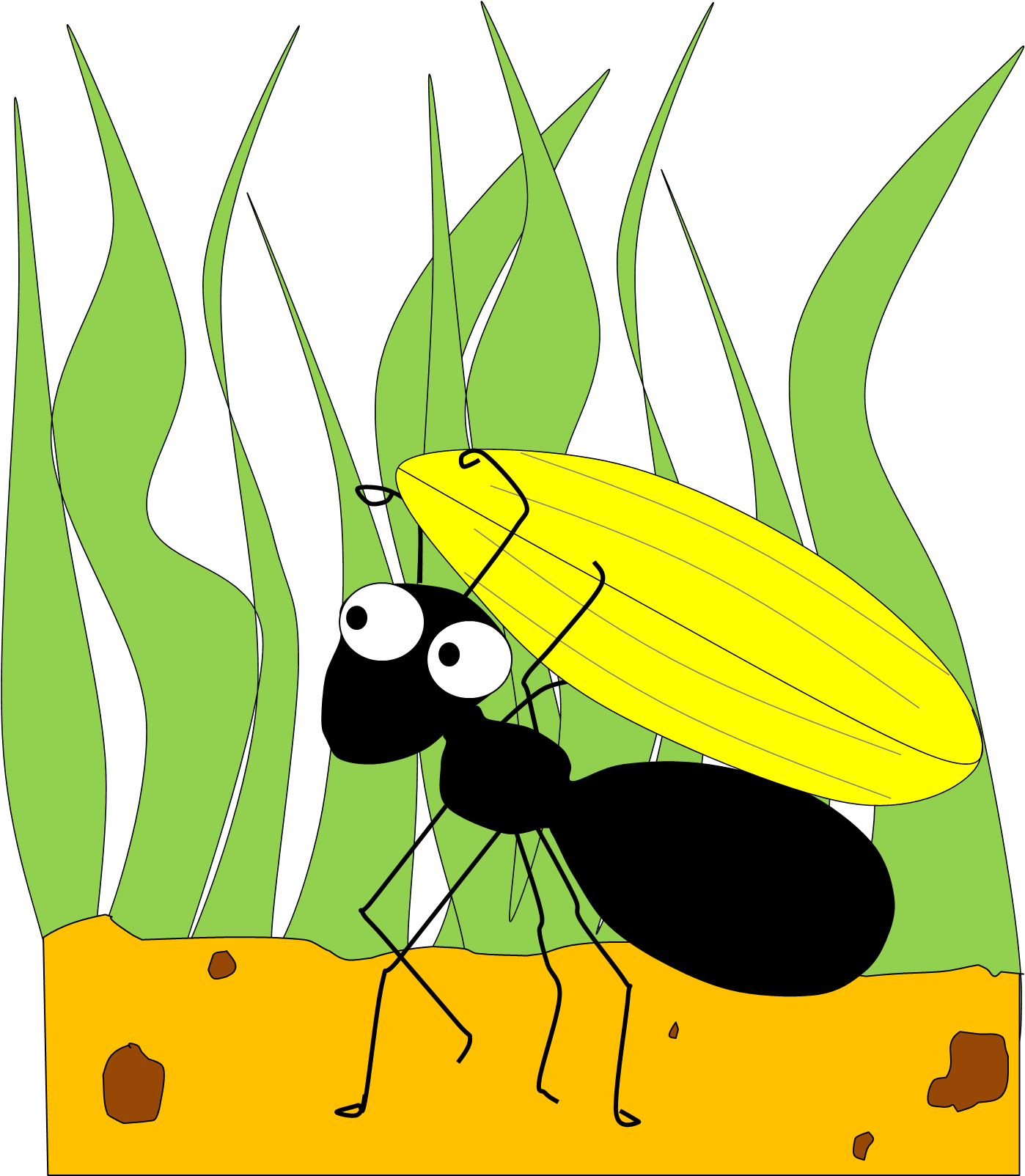 Ant Hill Clip Art - Cute Cartoon Ant (1398x1623)