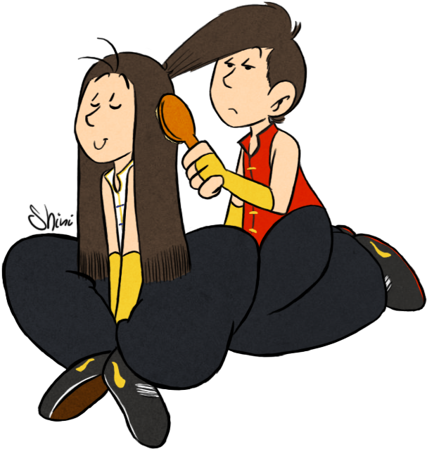 Bro, Brush My Hair By Shini-smurf - Hair (632x665)